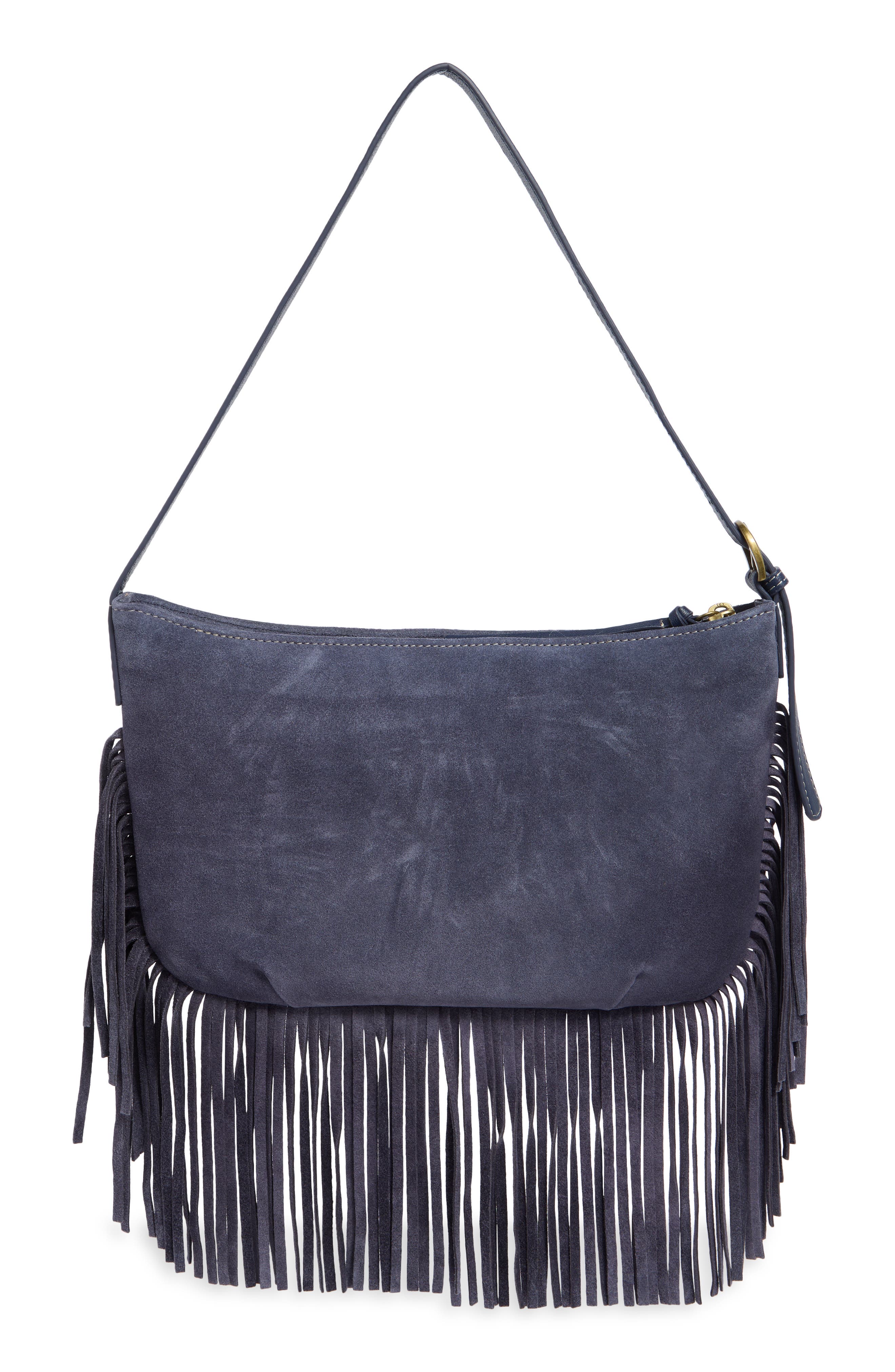 Ivy Fringe Suede Shoulder Bag, Alternate, color, MIDNIGHT BLUE SOFT COW SUEDE