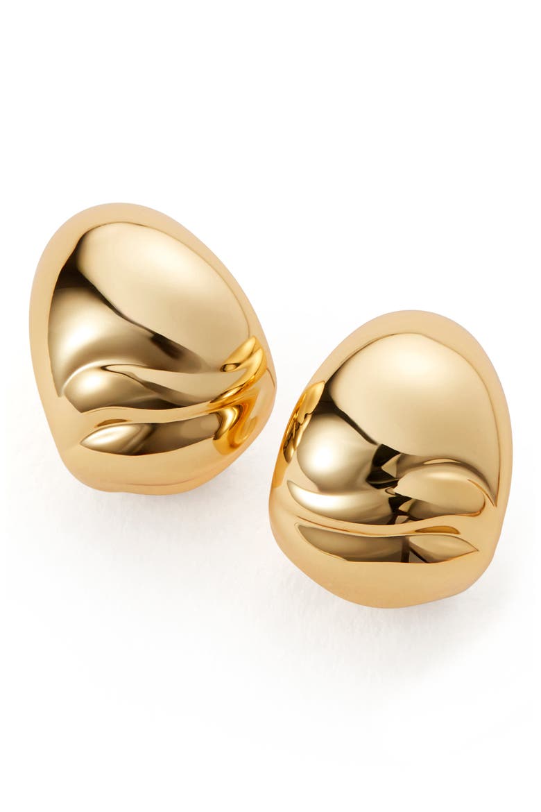 Nelle Sculpted Hoop Earrings, Main, color, HIGH POLISH GOLD