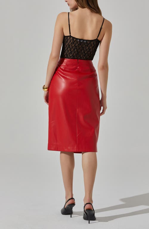Astr The Label Ladonne Faux Leather Skirt In Red