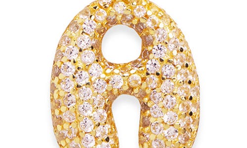 Argento Vivo Sterling Silver Cubic Zirconia Bubble Inital Pendant Necklace In Gold