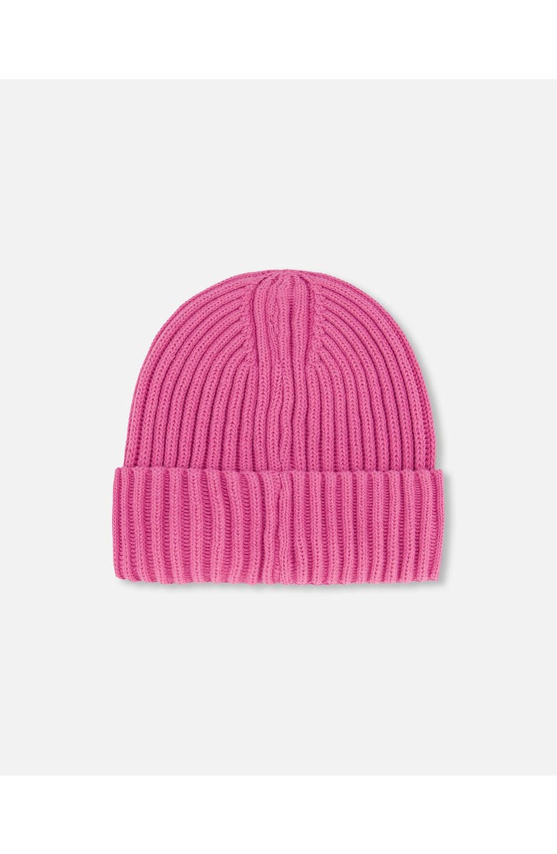 Deux par Deux Girl's Cuffed Knit Hat Vibrant Pink, Alternate, color, 