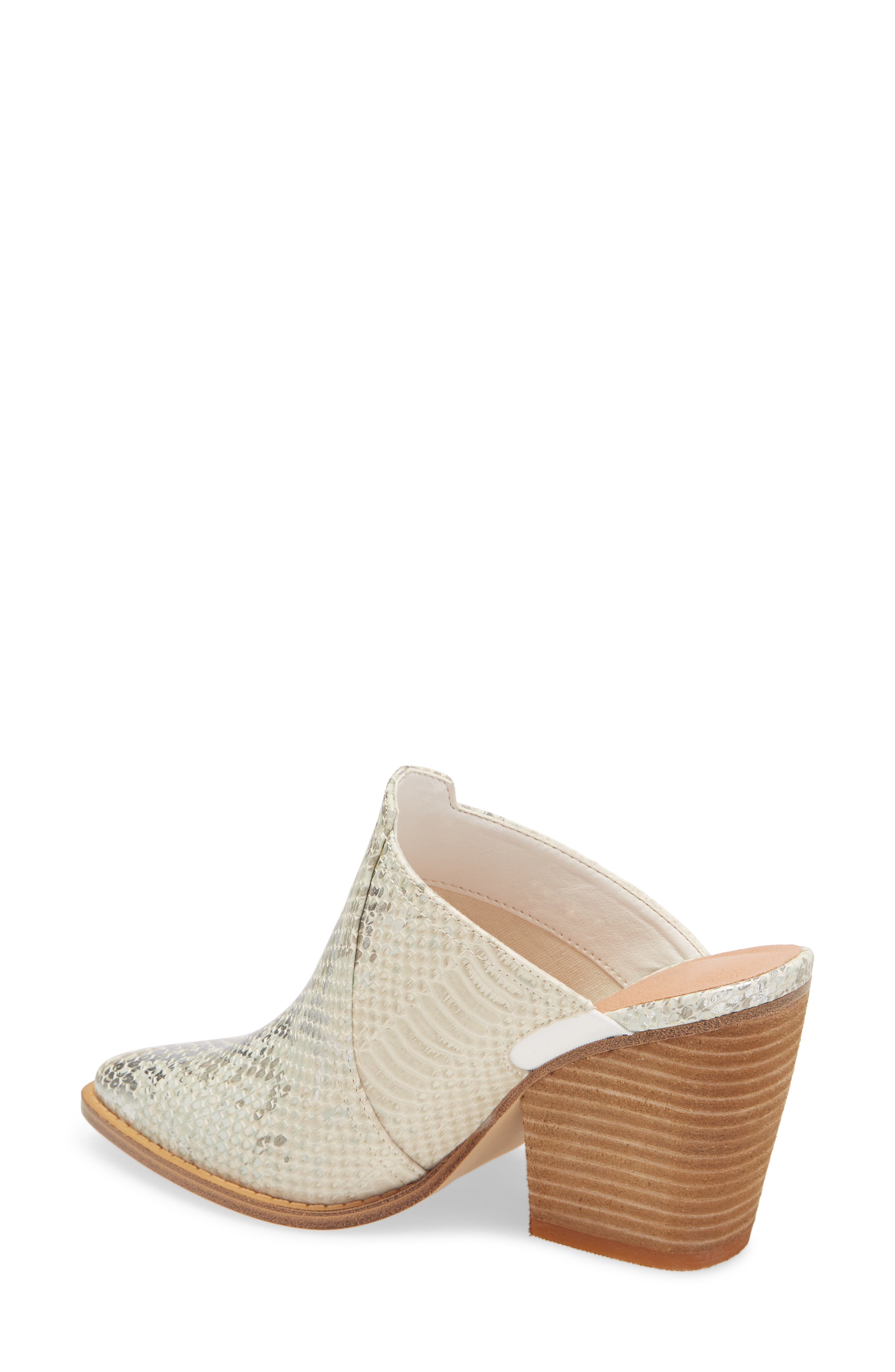 Beaute Mule, Alternate, color, CREAM/ SILVER FAUX LEATHER
