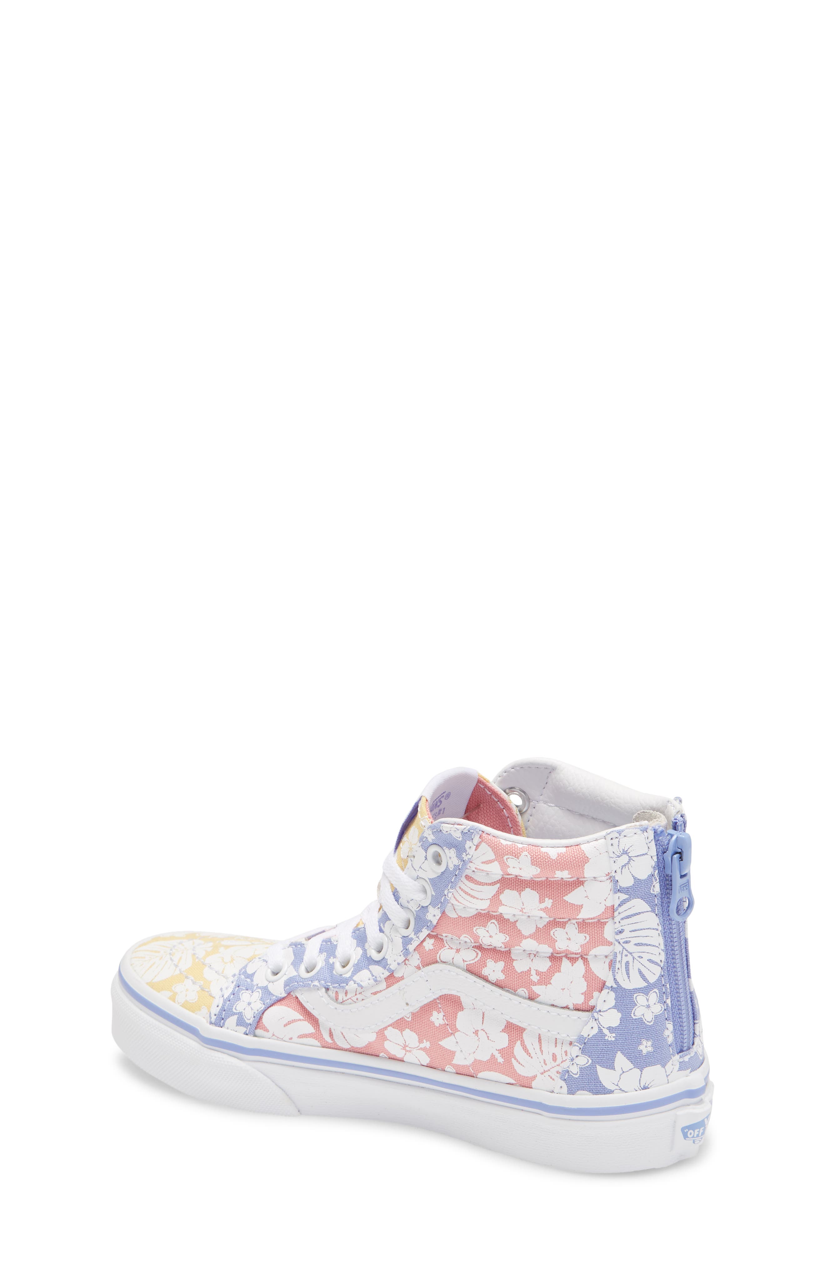 Vans Sk8-Hi Floral Zip Sneaker, Alternate, color, 