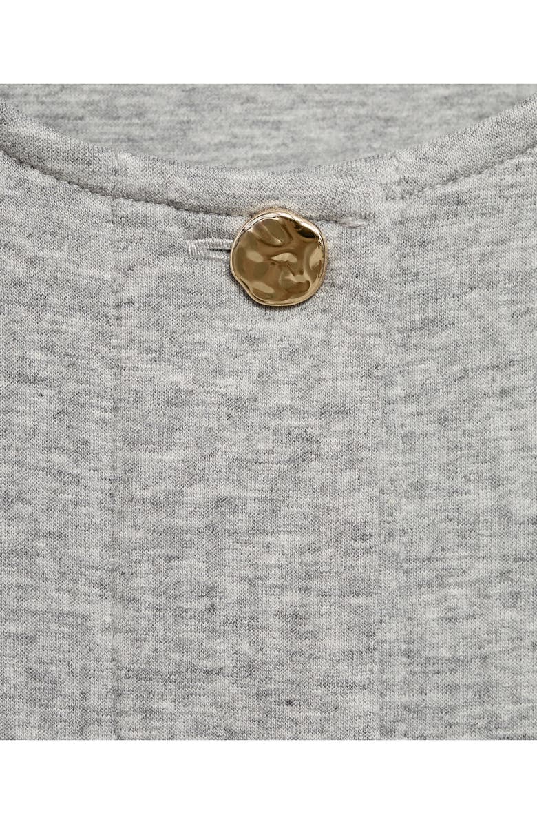 MANGO Cotton Blend Crop Utility Jacket, Alternate, color, Medium Heather Grey