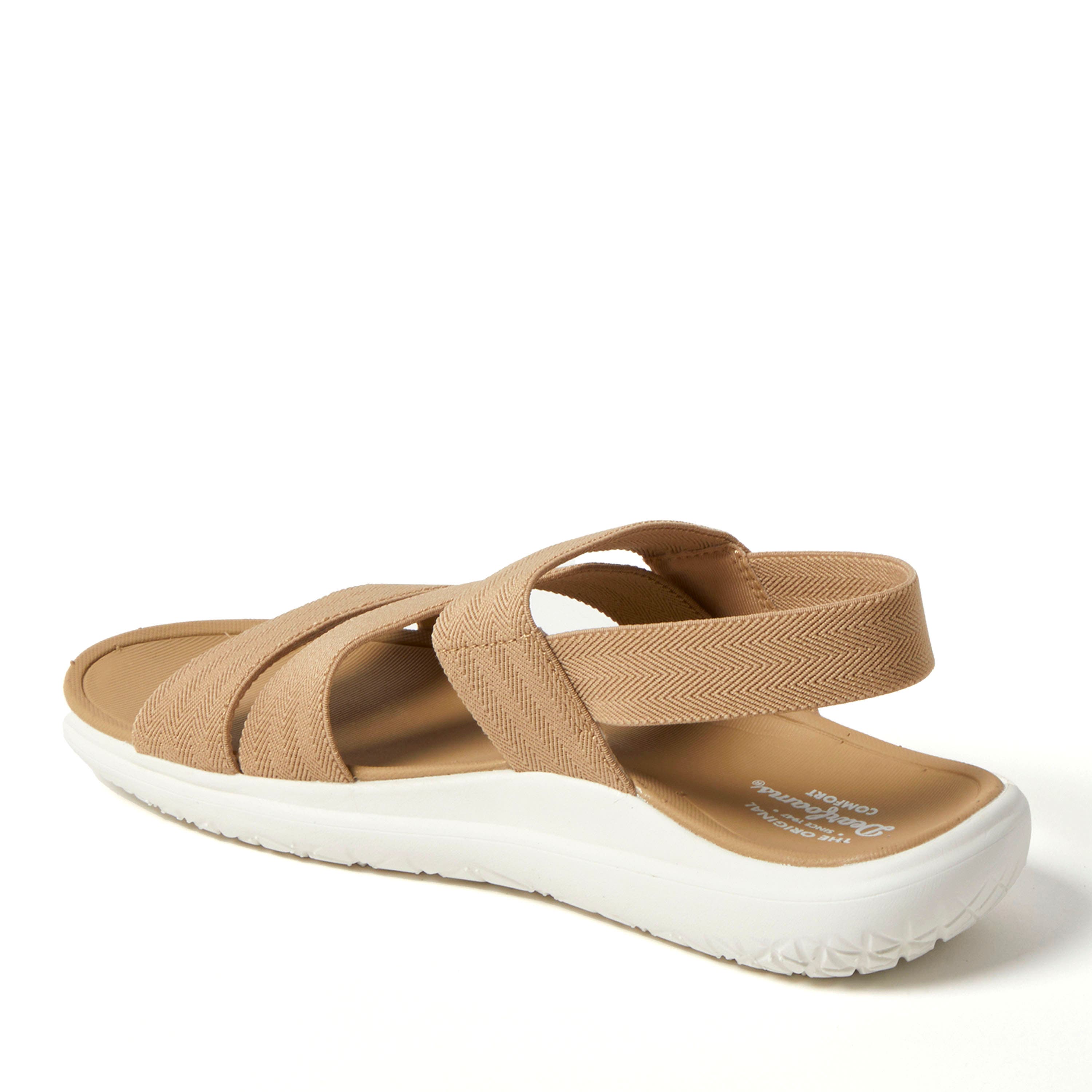 Emilia Elastic Gore Strappy Sandal, Alternate, color, KHAKI