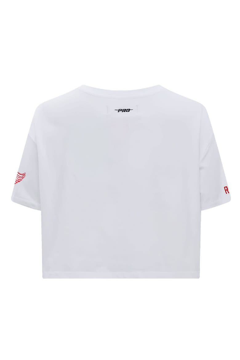 Women's Pro Standard White Detroit Red Wings Boxy Script Tail Cropped T-Shirt, Alternate, color, White