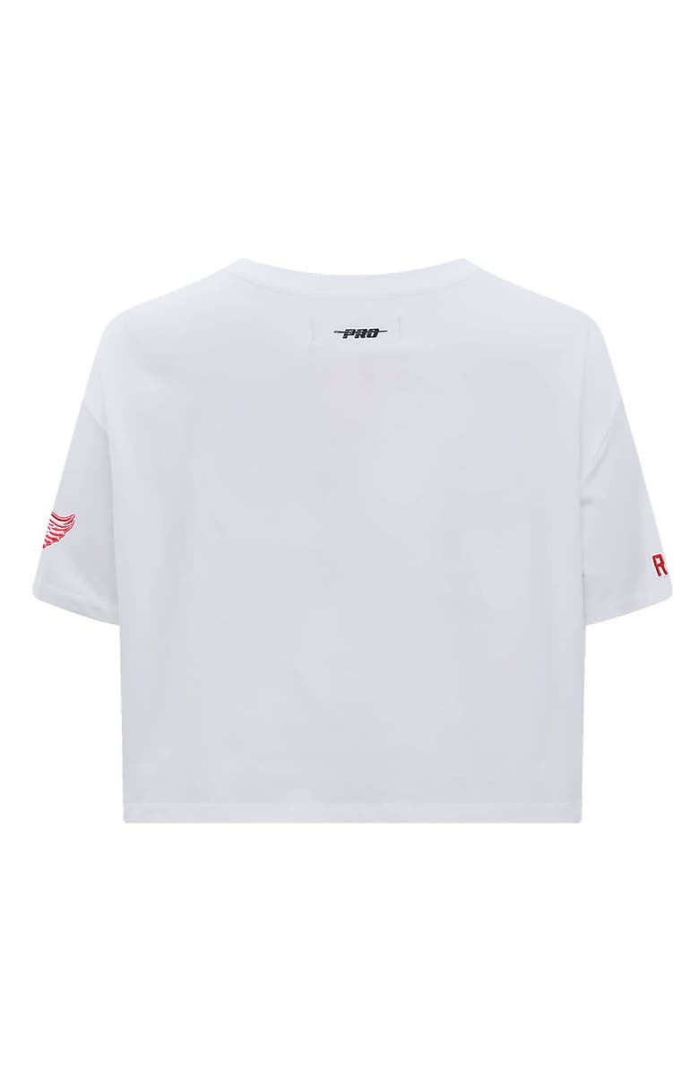 PRO STANDARD Women's Pro Standard White Detroit Red Wings Boxy Script Tail Cropped T-Shirt, Alternate, color, 