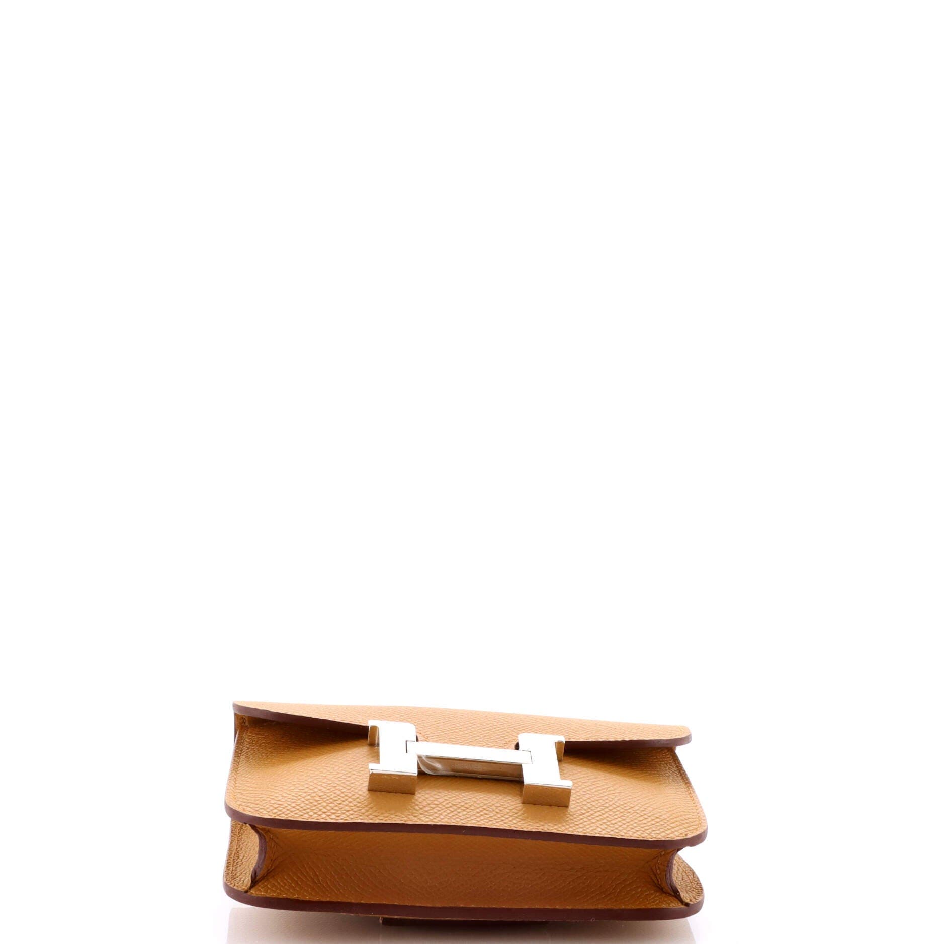 Pre-Owned Hermes Constance Slim Wallet Epsom, Alternate, color, Sesame