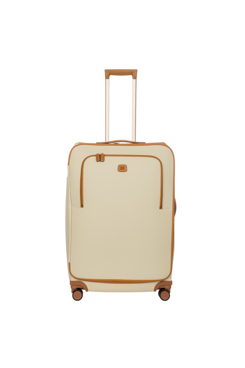 Firenze Softside 30" Large Checked Compound Spinner Luggage, Main, color, Cream