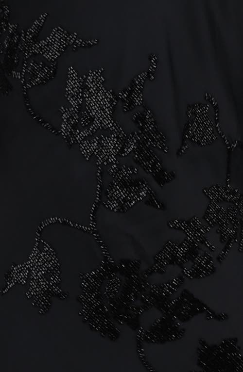 House Of Cb Anastelle Embellished Satin Mermaid Gown In Black