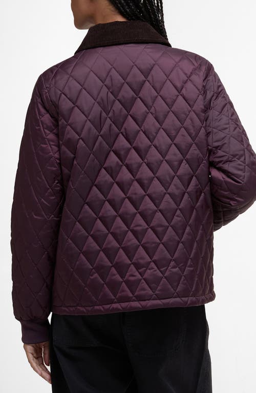 Barbour Marla Quilted Cotton And Shell Jacket In Purple