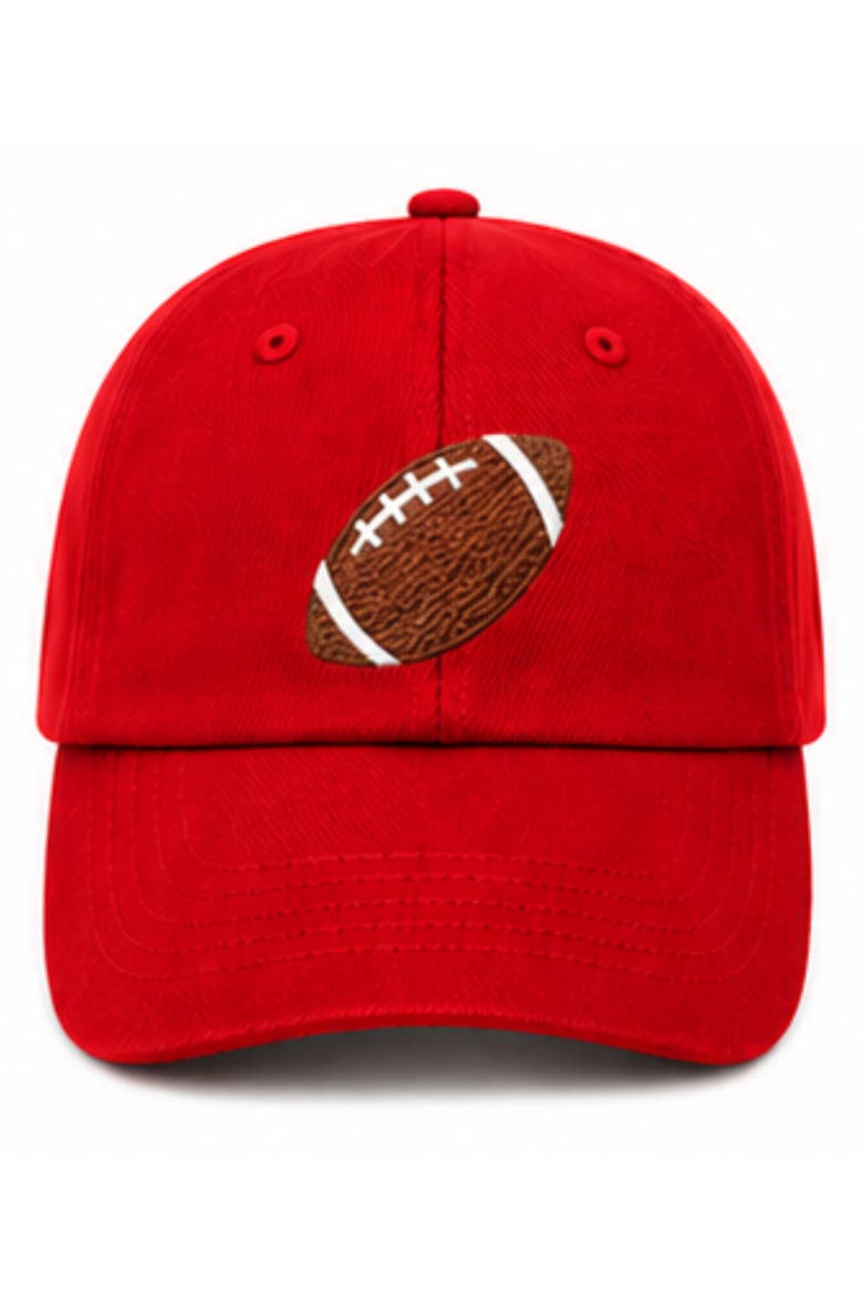 Football Baseball Hat, Main, color, Red