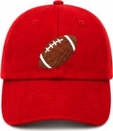 Bits & Bows Football Bow Baseball Hat