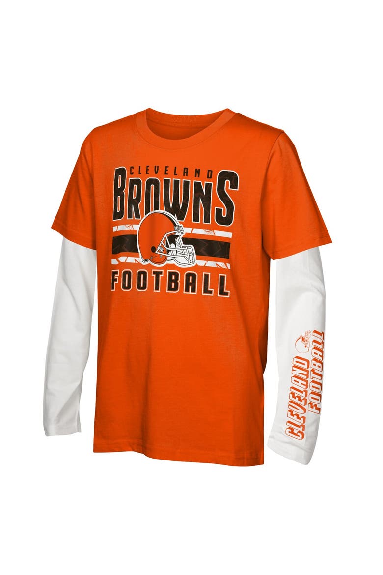 Preschool Cleveland Browns In the Mix T-Shirt Combo Set, Main, color, Orange