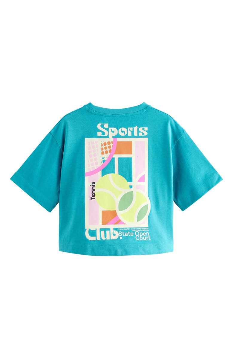 NEXT Kids' Oversize Tennis Graphic T-Shirt, Alternate, color, Blue