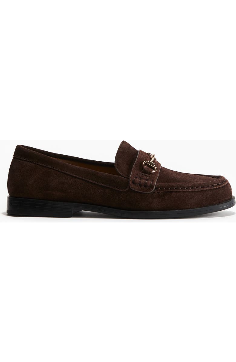 H&M Suede Loafers, Main, color, Dark Brown