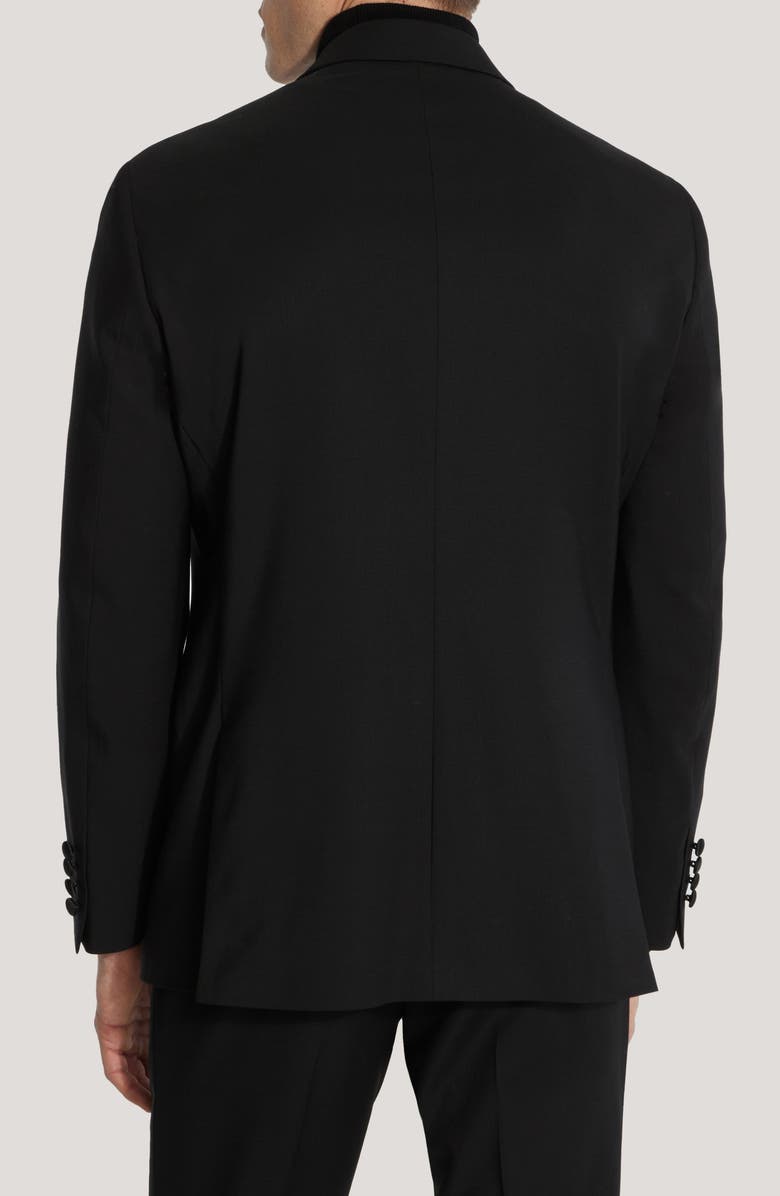 Jack Victor Eden Double Breasted Black Wool Tuxedo, Alternate, color, Black