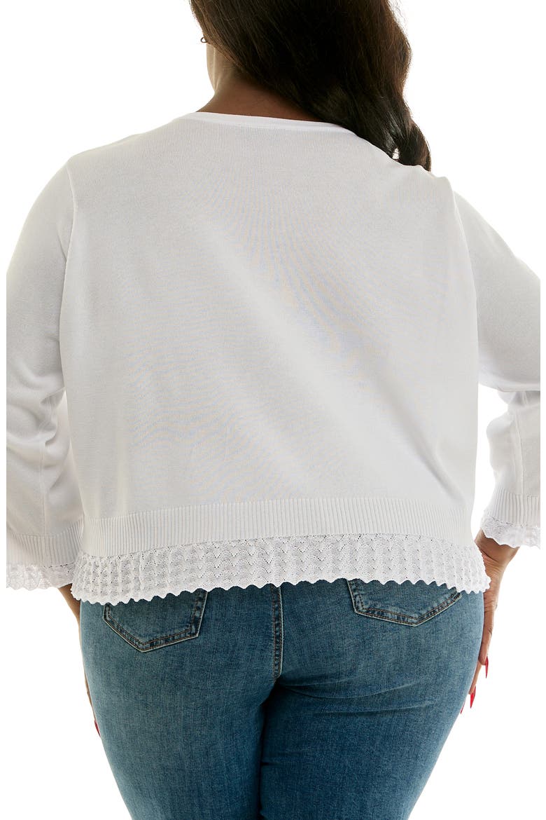 Scalloped Lace Trim Bolero, Alternate, color, WHITE