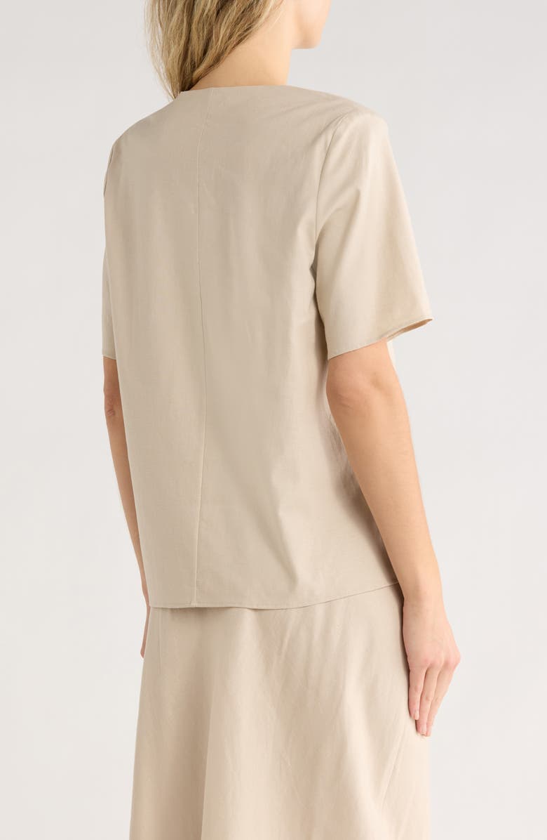 Vince Easy Split Neck Top, Alternate, color, Cobblestone