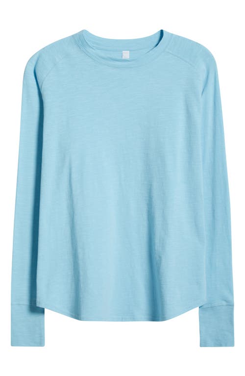Zella Relaxed Washed 2.0 Long Sleeve Slub Tee In Blue Sky
