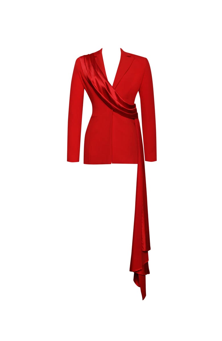 Miss Circle Vandra Draping Blazer Jacket, Alternate, color, Red
