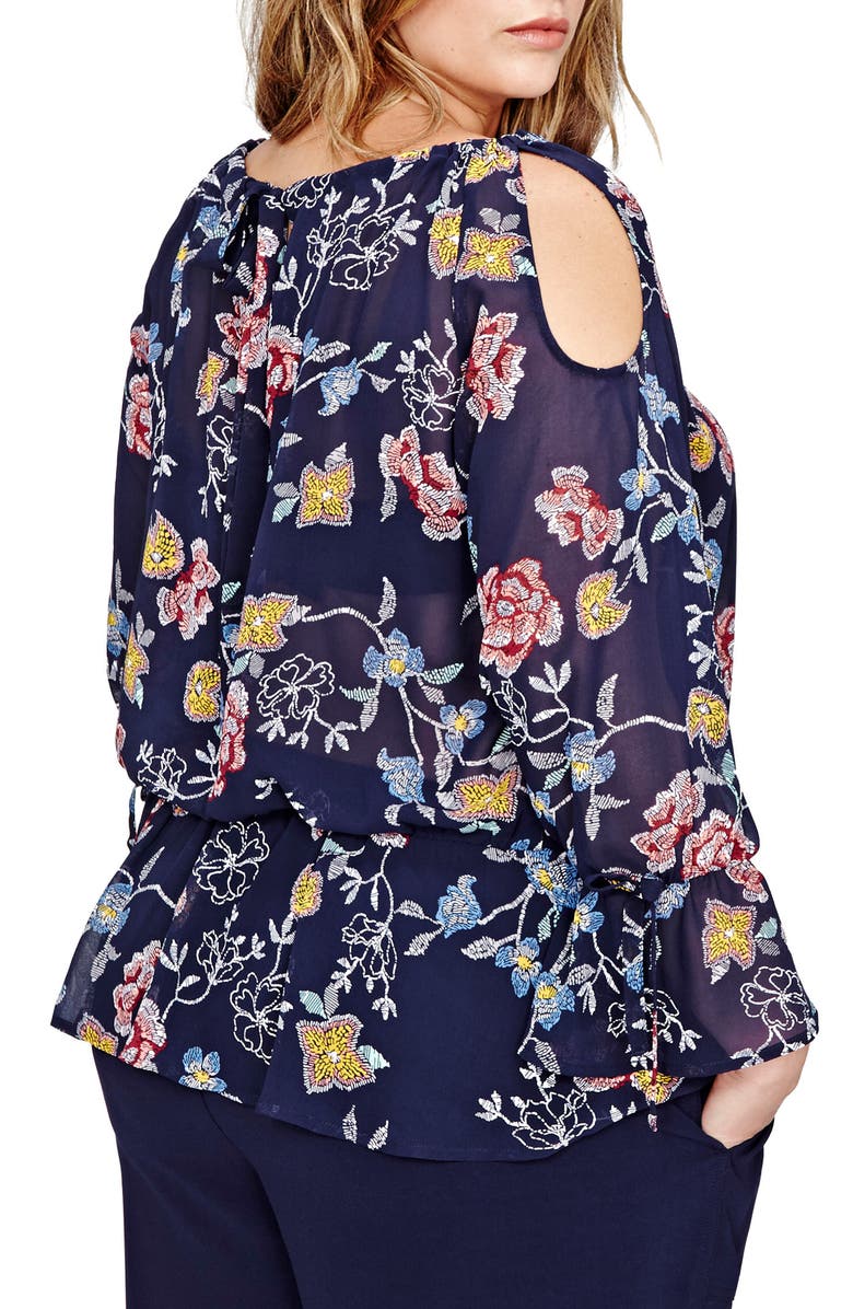ADDITION ELLE LOVE AND LEGEND Cold Shoulder Floral Blouse, Alternate, color, 