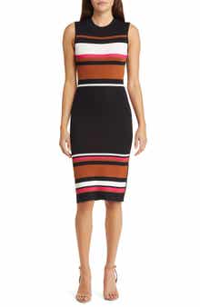 Vince Camuto Stripe Sleeveless Body-Con Dress