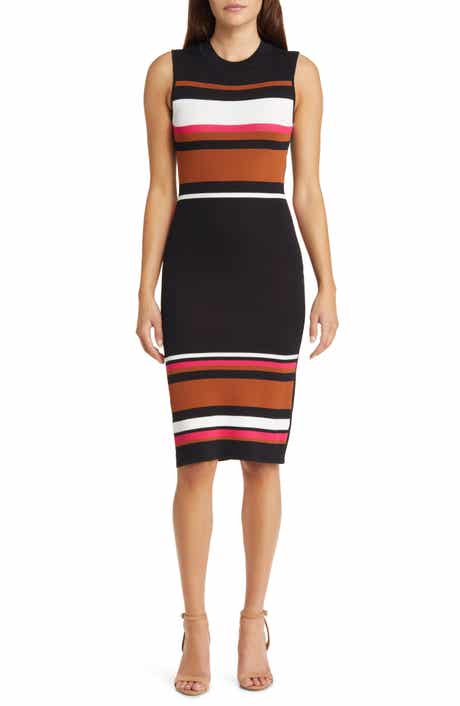 Vince Camuto Stripe Sleeveless Body-Con Dress