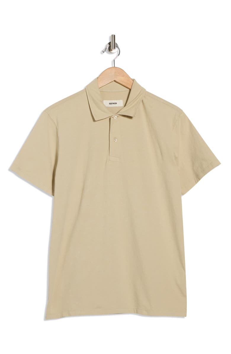 BUCK MASON Heathered Cotton Polo, Main, color, Moss Grey Venice Wash