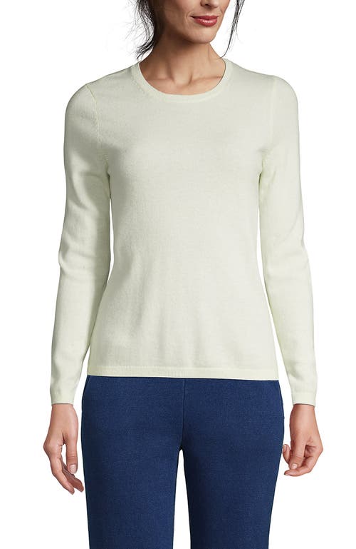 Lands' End Tall Cashmere Crewneck Sweater In White