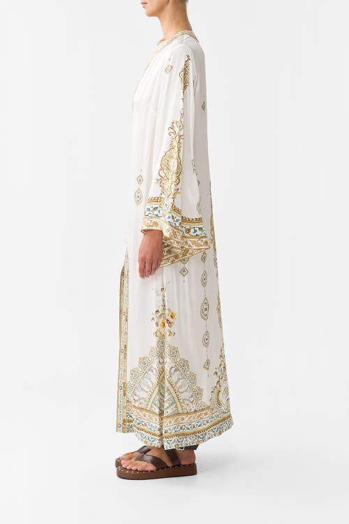 Camilla Deep V Neck Hardware Kaftan Ottoman Dynasty In Gold