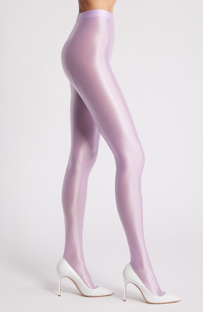 HIGH HEEL JUNGLE Mercury Shiny Opaque High Waist Tights, Main, color, Mauve