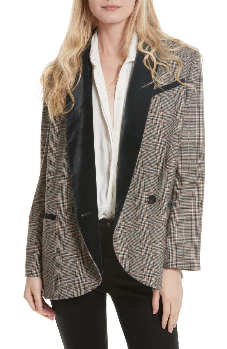 Free People Velvet Trim Blazer, Main, color,