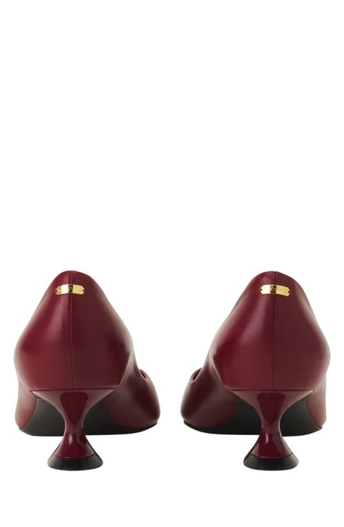 Lanvin Midnight Step Pump In Leather In Burgundy