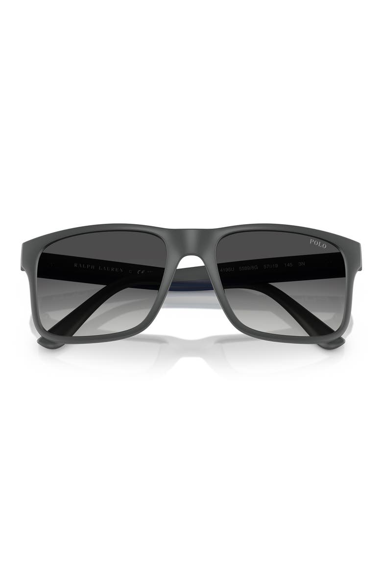 57mm Rectangular Sunglasses, Alternate, color, GRADIENT GREY