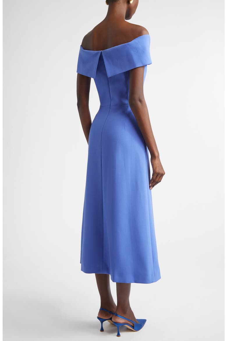Off the Shoulder Stretch Wool Midi Dress, Alternate, color, BLUEBELL