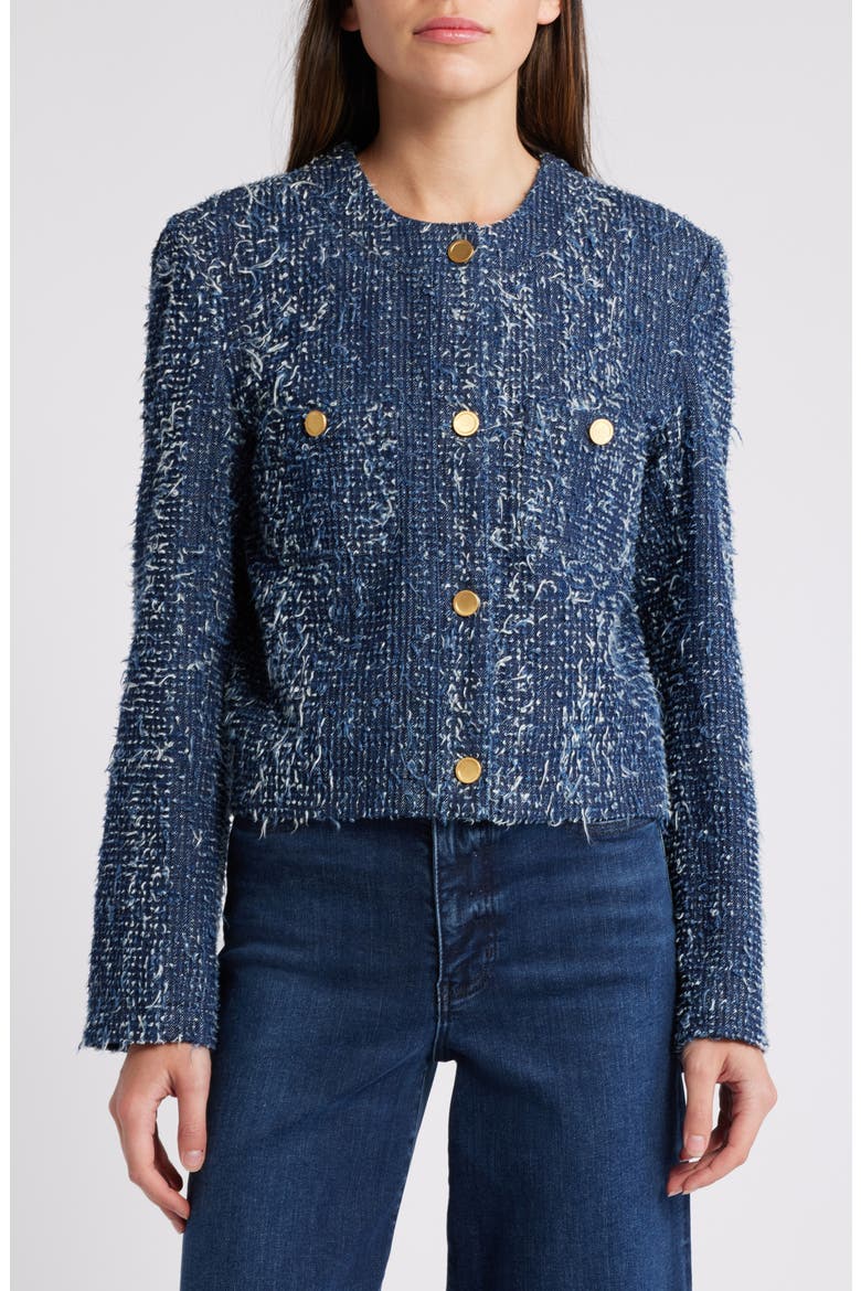 Denim Bouclé Jacket, Alternate, color, MAGIC