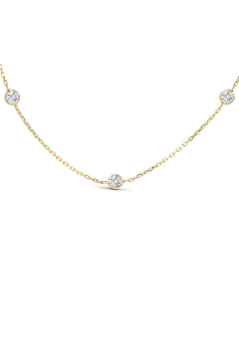 4Ct Diamonds By The Yard Necklace 14K Gold Lab Grown Station Pendant, Alternate, color, 14k Yellow Gold