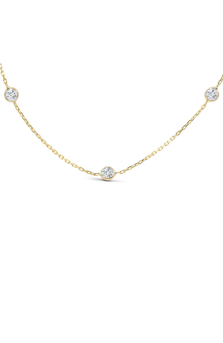 Bliss Diamond 4Ct Diamonds By The Yard Necklace 14K Gold Lab Grown Station Pendant, Alternate, color, 14K Yellow Gold