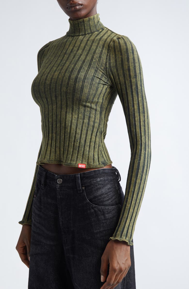 DIESEL<sup>®</sup> T-Clawa Stretch Cotton Rib Sweater, Alternate, color, Bottle Green