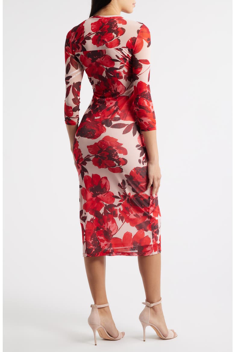 side ruched dress with sleeves West K Women's Kelsey Side Ruched Dress - Large