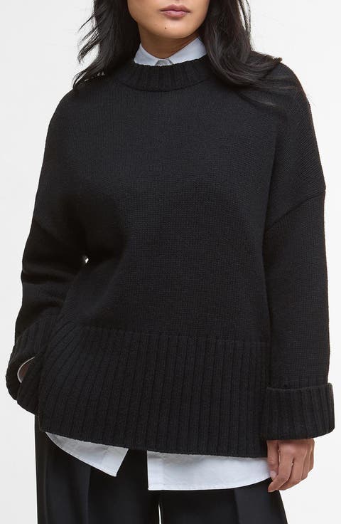 Sophia Cotton & Wool Blend Tunic Sweater