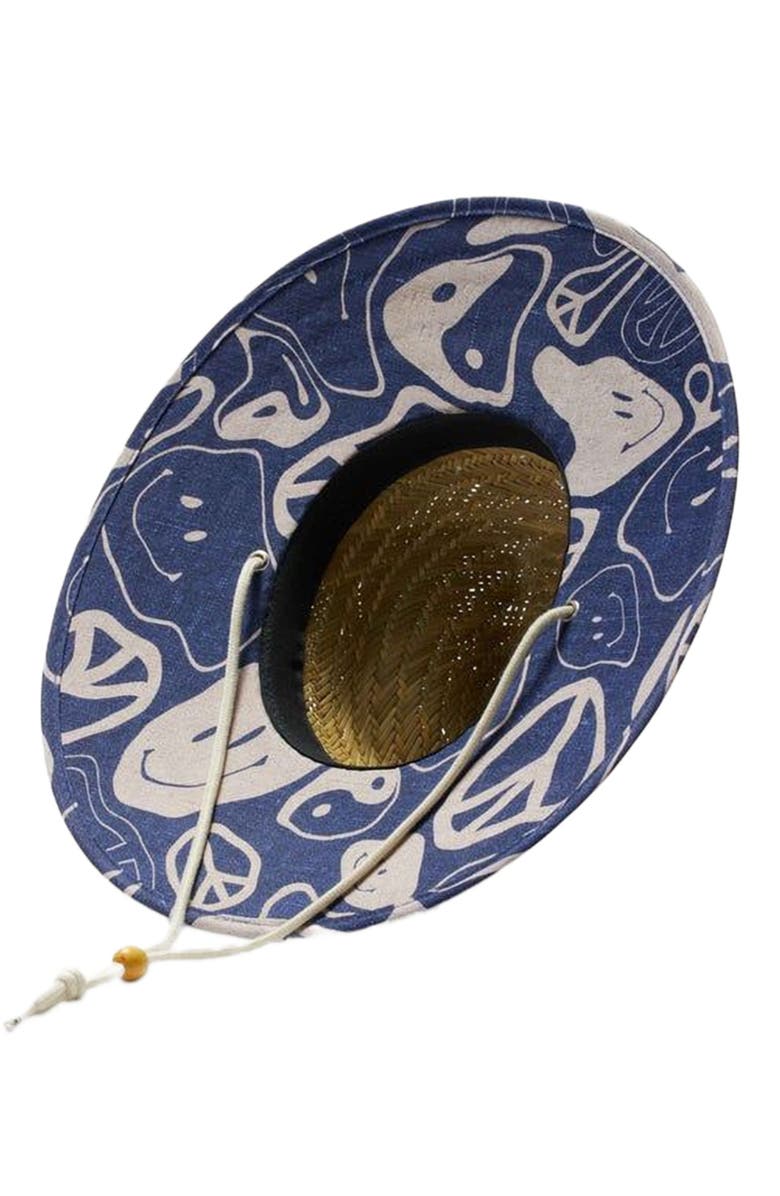 Hemlock Harvey Big Kids Straw Lifeguard Hat, Alternate, color, Smiley Faces