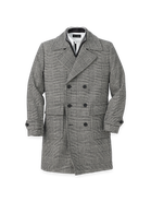 Paul Fredrick Wool Blend Plaid Double Breasted Topcoat