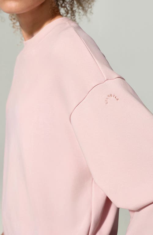 Lilysilk Silkerry Oversized Porchlight Balance Crew Pullover Sweatshirt In Pink