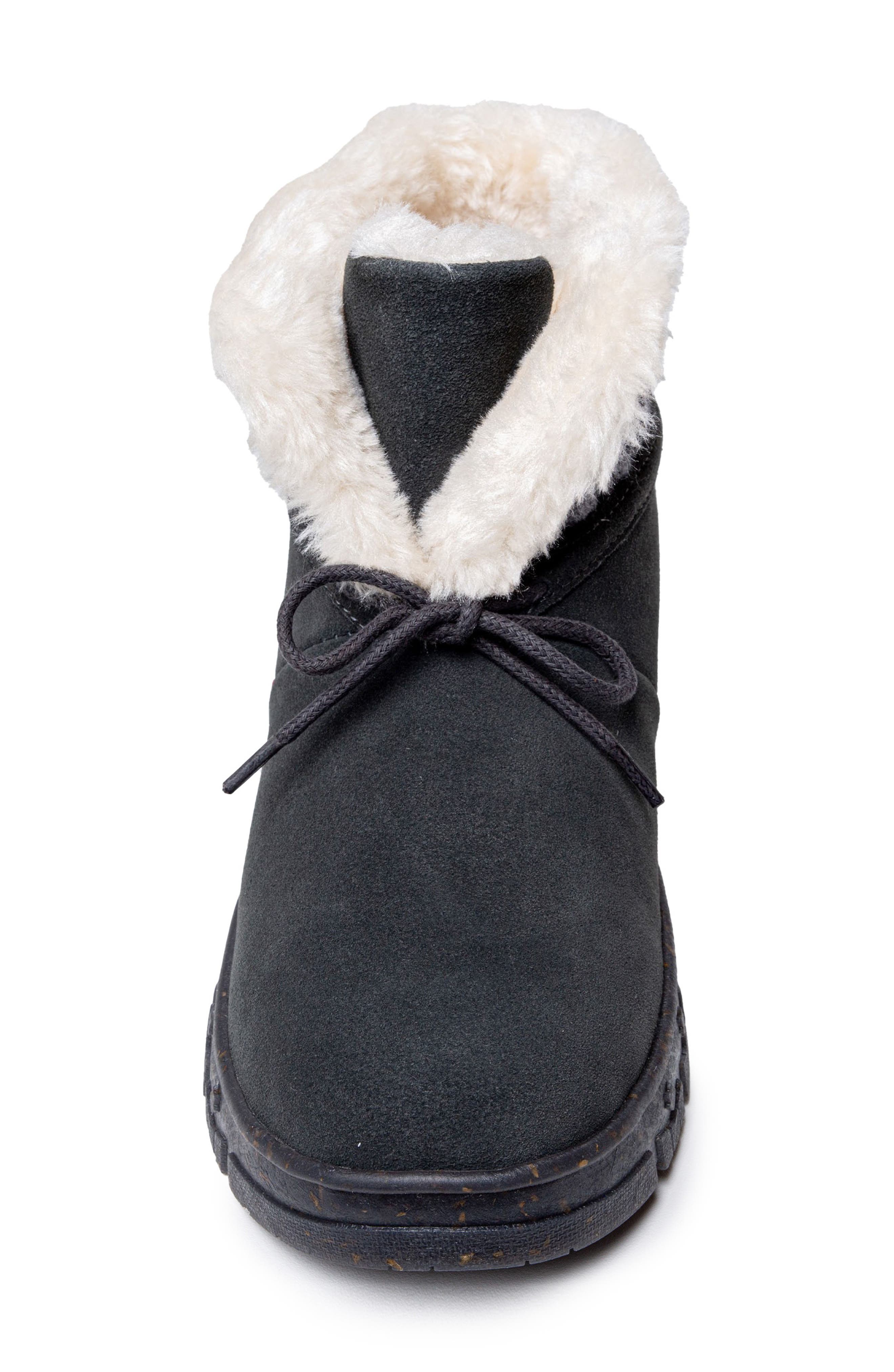 Minnetonka Norean Faux Fur Lined Slipper Bootie, Alternate, color, Charcoal