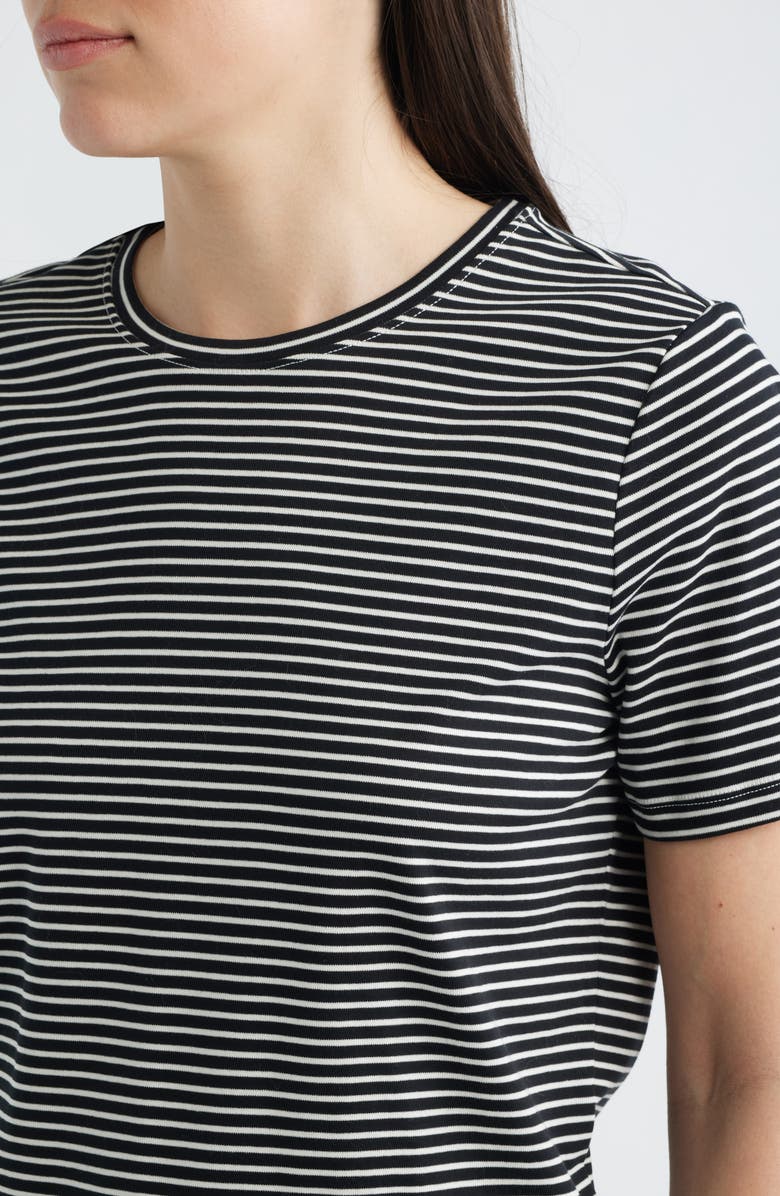 SPANX<sup>®</sup> Lightweight Stripe Cotton Crewneck T-Shirt, Alternate, color, Minishutter Cb/ L