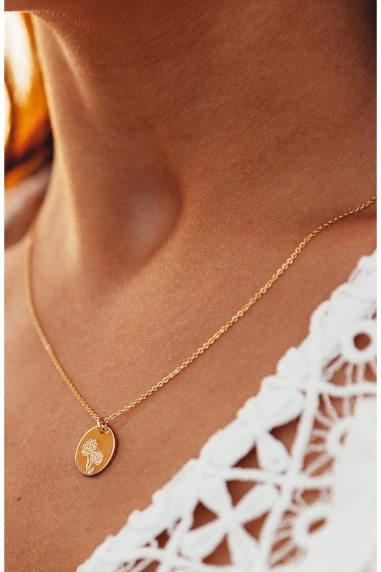 October Birth Flower Necklace, Alternate, color, Gold Filled