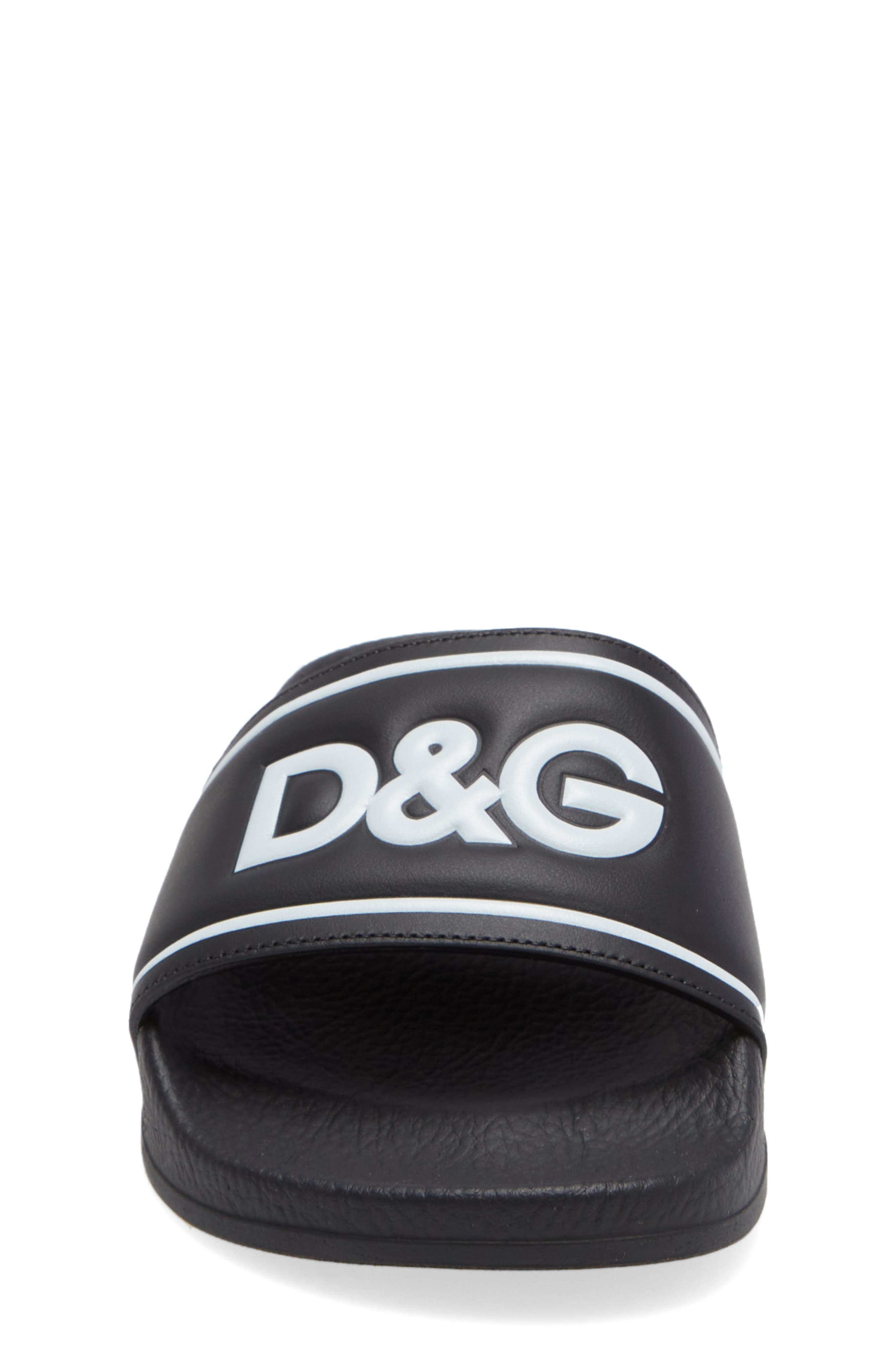 Dolce&Gabbana Logo Slide Sandal, Alternate, color, 