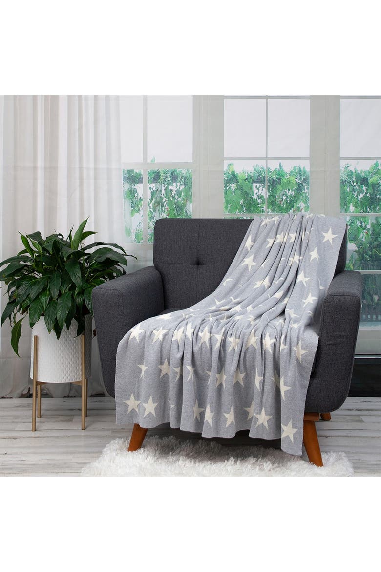 Transitional Grey 52" x 70" Knitted Throw Blanket, Alternate, color, GRAY